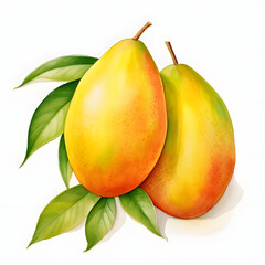 Wall Mural - digital technology mango watercolor design illustration