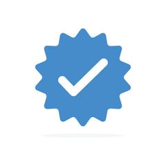 Wall Mural - blue verified badge vector icon