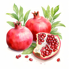 Wall Mural - digital technology pomegranate watercolor design illustration
