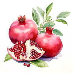 Wall Mural - digital technology pomegranate watercolor design illustration