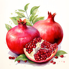 Wall Mural - digital technology pomegranate watercolor design illustration
