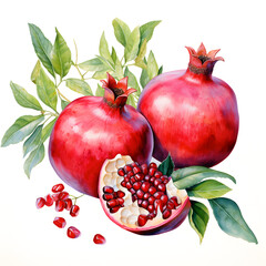 Wall Mural - digital technology pomegranate watercolor design illustration