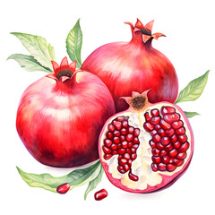 Wall Mural - digital technology pomegranate watercolor design illustration