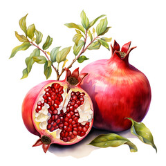 Wall Mural - digital technology pomegranate watercolor design illustration