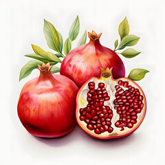 Wall Mural - digital technology pomegranate watercolor design illustration