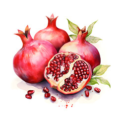 Wall Mural - digital technology pomegranate watercolor design illustration