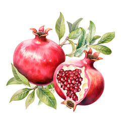 Wall Mural - digital technology pomegranate watercolor design illustration