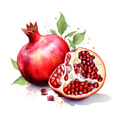 Wall Mural - digital technology pomegranate watercolor design illustration