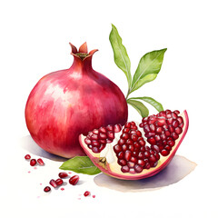 Wall Mural - digital technology pomegranate watercolor design illustration