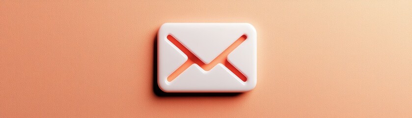 Minimalist Email Icon Design on Solid Color Background for Modern Digital Communication