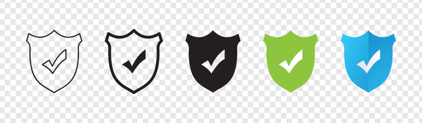 Wall Mural - set of shield checklist vector design