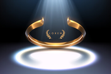 Wall Mural - stage with golden ring and light effect