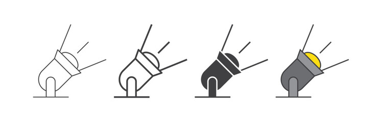 Wall Mural - set of spotlight lamp icon