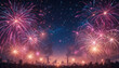 © Jiranath - Stunning fireworks illuminate night sky over vibrant city skyline, creating festive atmosphere
