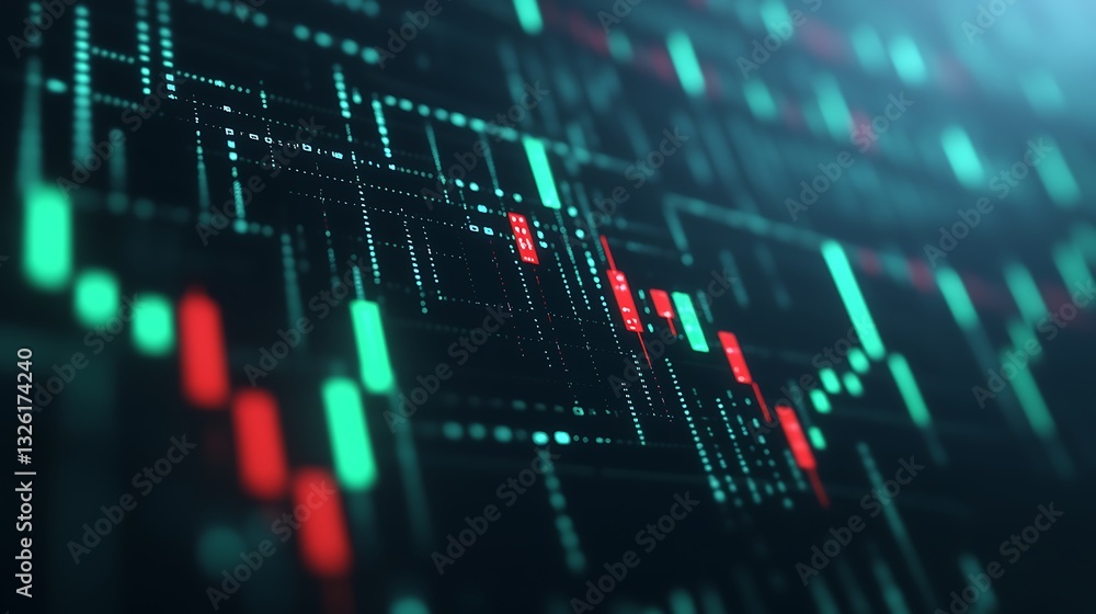 Abstract Digital Stock Market Data Visualization with Candlestick ...