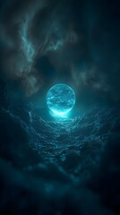 Wall Mural - enchanting moon in the sky illuminating the night with otherworldly elements and cosmic dreams in a 