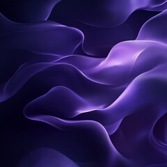 Poster - Abstract Flowing Purple Waves of Light and Shadow Creating a Dreamy and Elegant 3D Rendering 