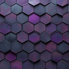 Aufkleber - Abstract Purple Hexagonal Pattern: Textured Geometric Background with Shimmering Hues and Dark Grout Lines