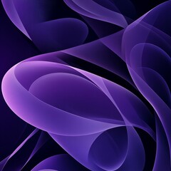 Aufkleber - Abstract Purple Waves Against a Dark Backdrop - Modern Digital Art with Flowing Curves and Subtle Gradients