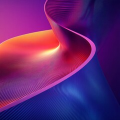 Poster - Abstract Swirl with Vibrant Gradient: A Modern Digital Art Composition in Purple, Blue, and Orange.