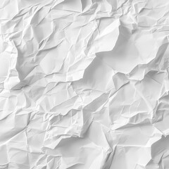 Aufkleber - Abstract Wrinkles: Detailed Close-Up of a Pure White Sheet of Crumpled Paper with Deep Shadows and Sharp Folds