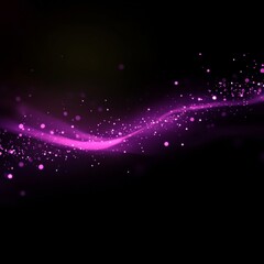 Poster - Mystical Purple Light Trail: A mesmerizing abstract composition with glowing particles on a black background.