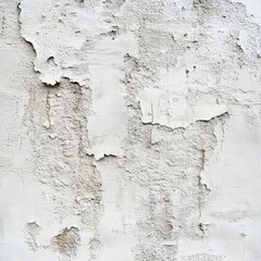Aufkleber - Weathered White Wall with Peeling Paint Layers: A Rustic, Textured Abstract Surface Detail