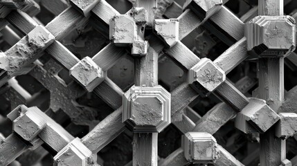 Wall Mural - geometric marvel in microscopic world: an intricate network of angular shapes, meticulously arranged