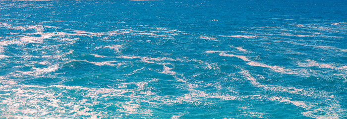 Wall Mural - sea water surface. view from above. abstract nature landscape background. horizontal banner