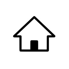 Wall Mural - simple home icon in outline representing residence safety and basic shelter needs with minimalist de