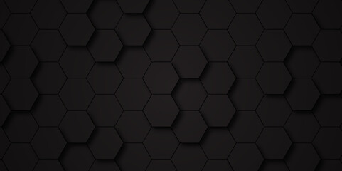 modern 3d hexagon abstract surface. high-tech sci-fi dark honeycomb background. vector. hexagon.