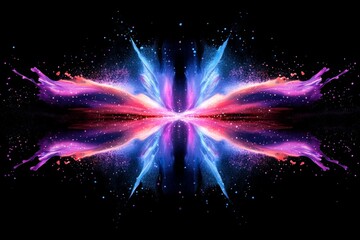 Poster - Vibrant cosmic explosion features colorful waves illuminating a dark backdrop