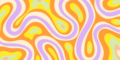Poster - Abstract Geometric Groovy Texture Vector Design. Psychedelic Y2k Background. Trippy Hand-Drawn Art.