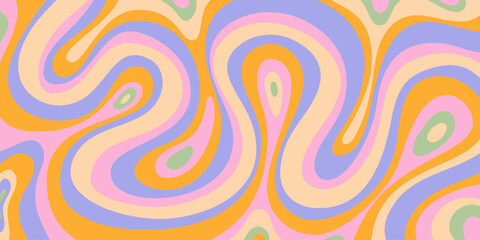 Poster - Abstract Geometric Groovy Texture Vector Design. Psychedelic Y2k Background. Trippy Hand-Drawn Art.