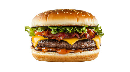 Wall Mural - Hamburger isolated on transparent background 