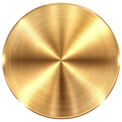 Wall Mural - golden circle with light effect: a circular metallic surface shines with a lustrous gold finish, dis