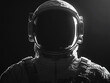 © Thanakorn - Astronaut in black and white minimalistic style, showcasing futuristic design with reflective helmet. image evokes sense of mystery and exploration