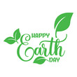 © Rama - hand drawn happy earth day text writing icon.