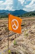 © CHA - A peace flag planted in the middle of a marked danger zone