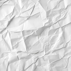 Poster - Abstract White Wrinkled Paper Texture: Creased Surface with Light and Shadow Play, Suitable for Backgrounds