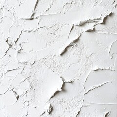 Poster - White textured plaster surface with deep cracks and crevices creating an abstract pattern.