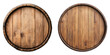© LOMOSONIC - Wooden beer barrels isolated on transparency background, showcasing rustic texture