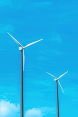 Wall Mural - a streetlight powered by wind turbines in an artistic design
