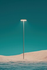 Wall Mural - a streetlight powered by wind turbines in an artistic design