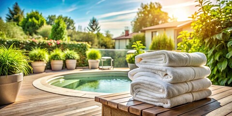 Wall Mural - Relax and rejuvenate in this urban hot tub haven; sun-drenched terrace, lush garden, perfect photography.