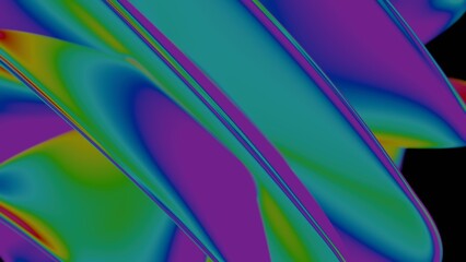 Poster - Vibrant rainbow fluid forms swirl in a psychedelic gradient, creating a dynamic abstract design with bold color transitions and a smooth, dreamlike flow........