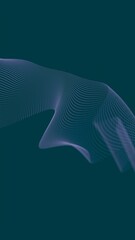 Aufkleber - Smooth, flowing wave lines in a subtle teal gradient, forming an abstract and minimal design with a graceful, modern feel and airy motion........