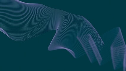 Leinwandbilder - Smooth, flowing wave lines in a subtle teal gradient, forming an abstract and minimal design with a graceful, modern feel and airy motion........