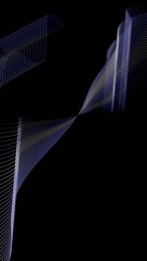 Leinwandbilder - Glowing wave-like lines curve across a black background, forming a fluid, abstract design with a sleek, futuristic feel.......