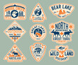 © PrintingSociety - North lands discovery great outdoor adventure vintage badges collection vintage vector print or embroidery  for kids boy man sport wear shirt sweatshirt